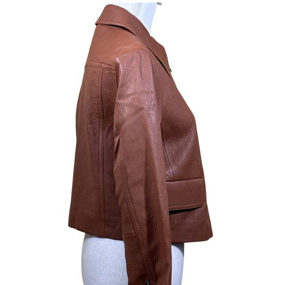 Madewell Shrunken Zip Front lamb leather Jacket, NWT, polished, street style - Picture 2 of 7